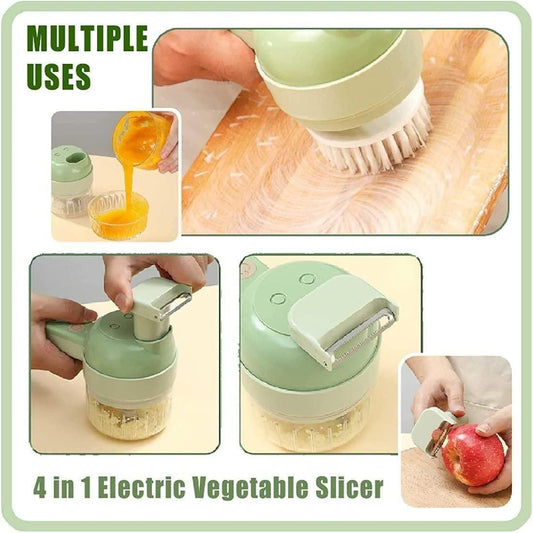 4 in 1 Portable Electric Vegetable Cutter Set - HOMETAGE