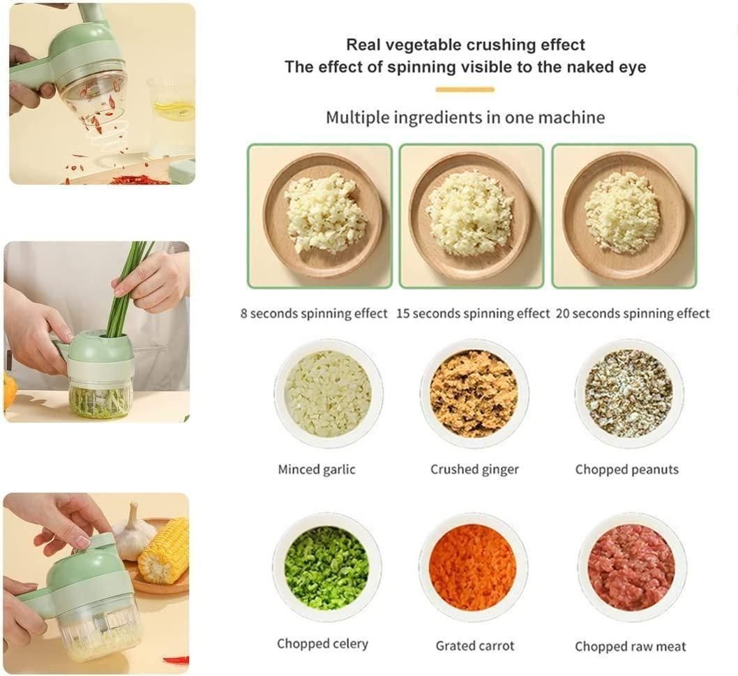 4 in 1 Portable Electric Vegetable Cutter Set - HOMETAGE