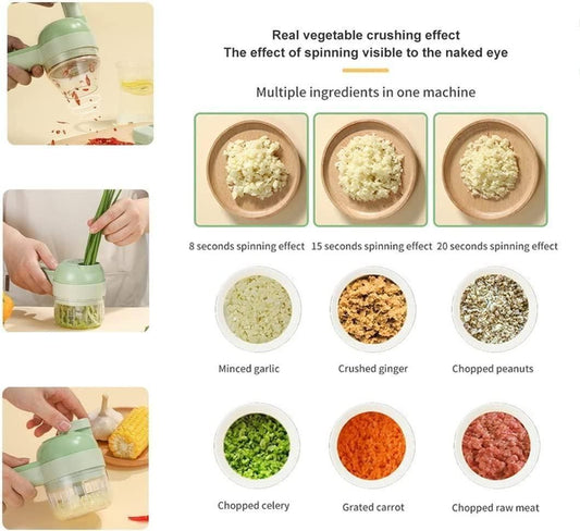 4 in 1 Portable Electric Vegetable Cutter Set - HOMETAGE